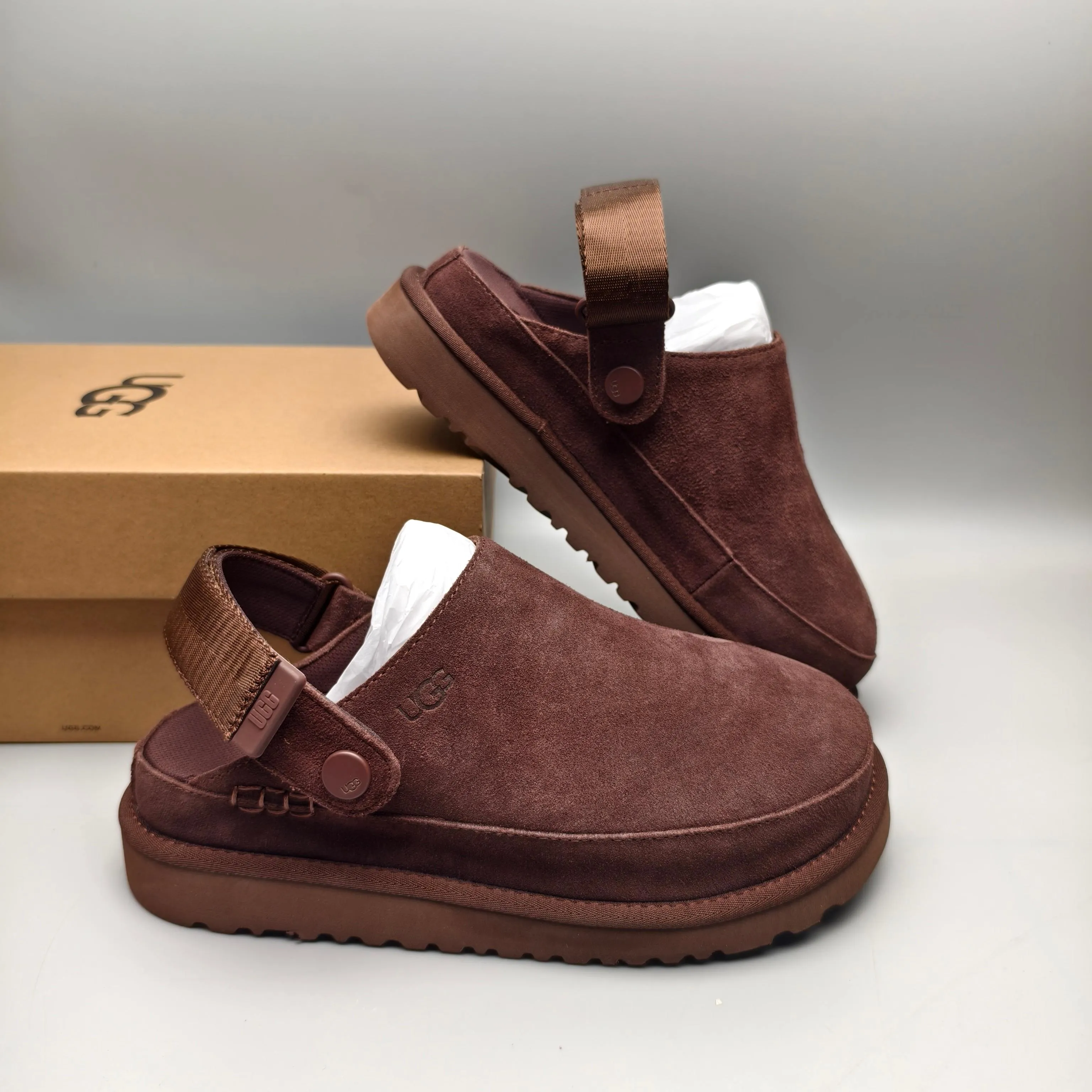 💰440 UGG sheepskin all-in-one snow boots 8252 new fall slip-on sandals Color: Maroon Black Green Sand Chocolate Size: 35-41